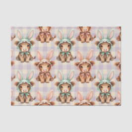 Papel De Seda Cute Highland Cow Easter Bunny Bonnets in Pastel