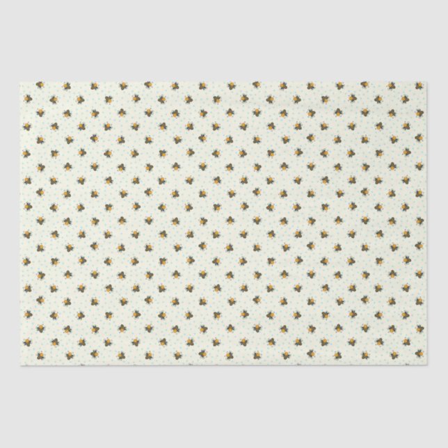 Papel De Seda Cute Honeybee Baby Shower Tissue Paper (Anverso)