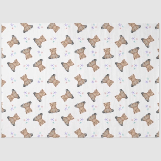 Papel De Seda Cute Kids Highland Cow Barnyard Cumpleaños (Anverso)