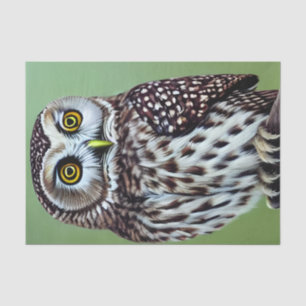 Papel De Seda Cute Little Wilderness Woodland Owl.