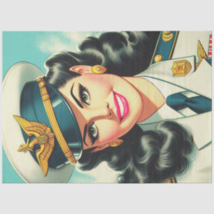 Papel De Seda Cute militar uniforme Pin-up