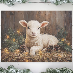 Papel De Seda Cute Navidades Lamb Rustic Paintage Decoupage