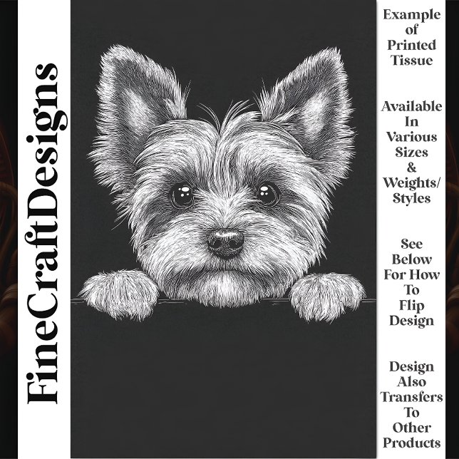 Papel De Seda Cute negro y blanco Yorkshire Terrier T5 Descarga (Subido por el creador)