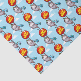 Papel De Seda Cute Opossum Happy Birthday! Add Your Text Balloon