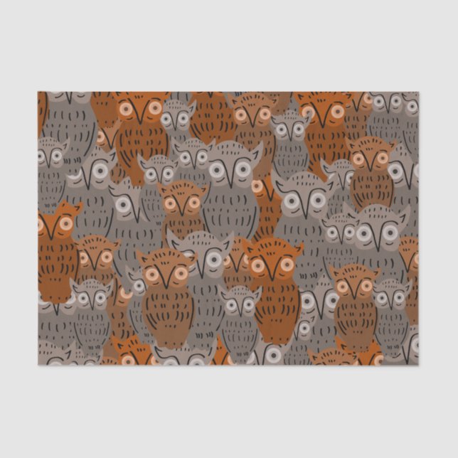 Papel De Seda Cute Owl Tissue Paper (Anverso)