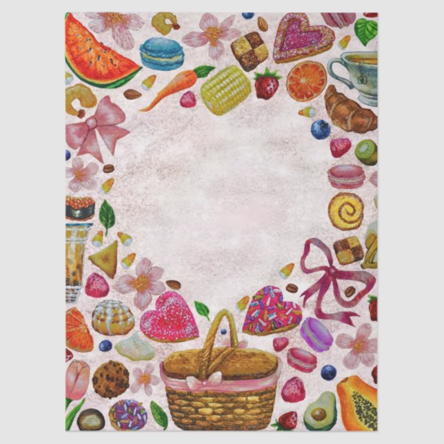 Papel De Seda Cute Pastry Confections Sweets (Anverso)