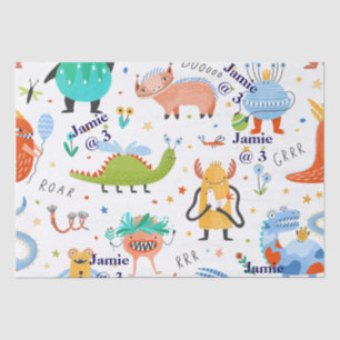 Papel De Seda Cute Personalizado Colorido Dinosaurios Niños Cump