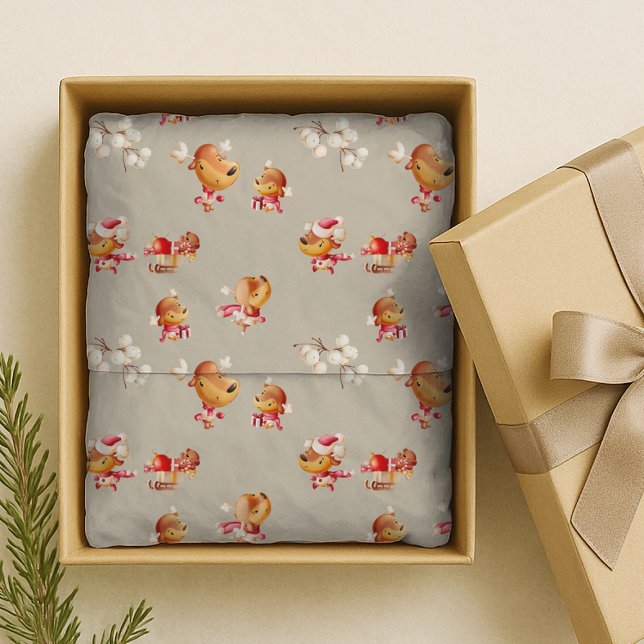 Papel De Seda Cute Reindeer Holiday (Subido por el creador)