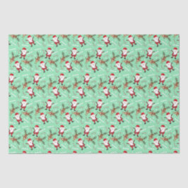 Papel De Seda Cute Reindeer Santa Claus Pattern Candy Canes