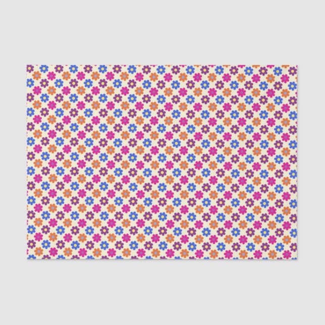 Papel De Seda Cute Retro Penny Flower Pattern (Anverso)