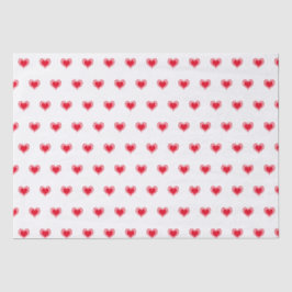 Papel De Seda Cute Rojo Día de San Valentín de corazón blanco pa