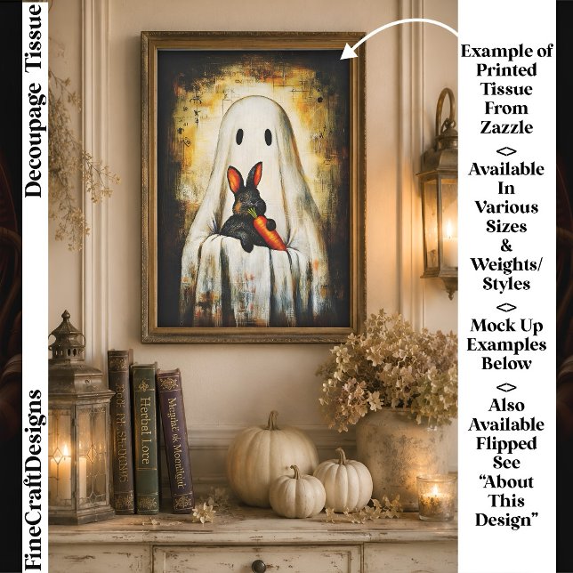 Papel De Seda Cute Rústico Fantasma de Halloween y Conejo FS4R D (Subido por el creador)