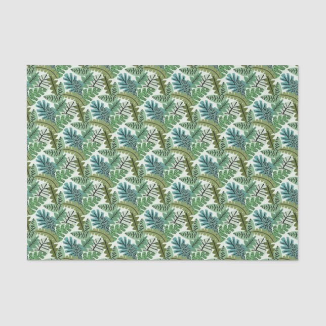 Papel De Seda Cute Safari Birthday Party Jungle Leaf (Anverso)
