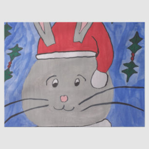Papel De Seda Cute Santa Bunny