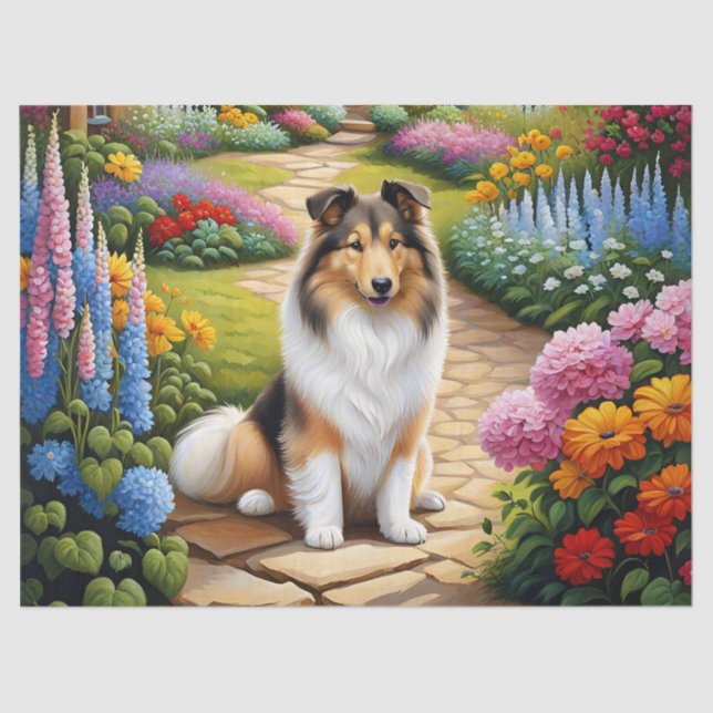 Papel De Seda Cute Shetland Sheepdog Animal Decoupage (Anverso)