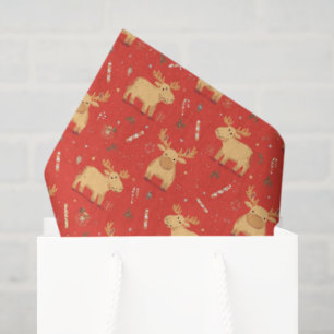 Papel De Seda Cute Simple feliz navidad personalizado reno patat