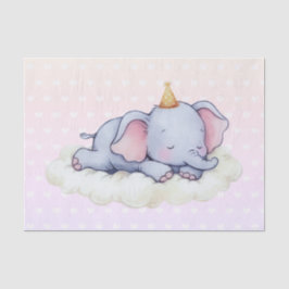 Papel De Seda Cute Sleeping Baby Elephant Baby Shower