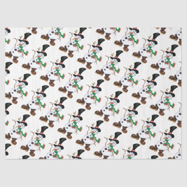 Papel De Seda Cute Snowman (Anverso)