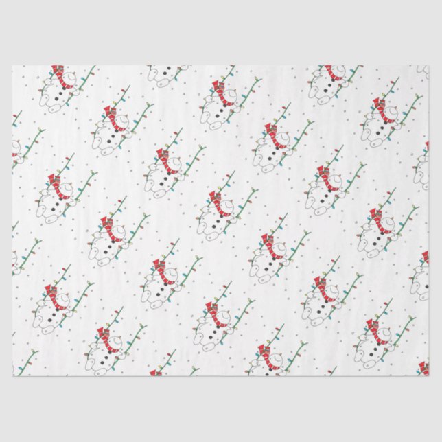 Papel De Seda Cute Snowman (Anverso)