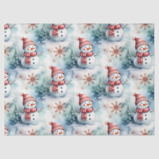 Papel De Seda Cute Snowman Christmas 