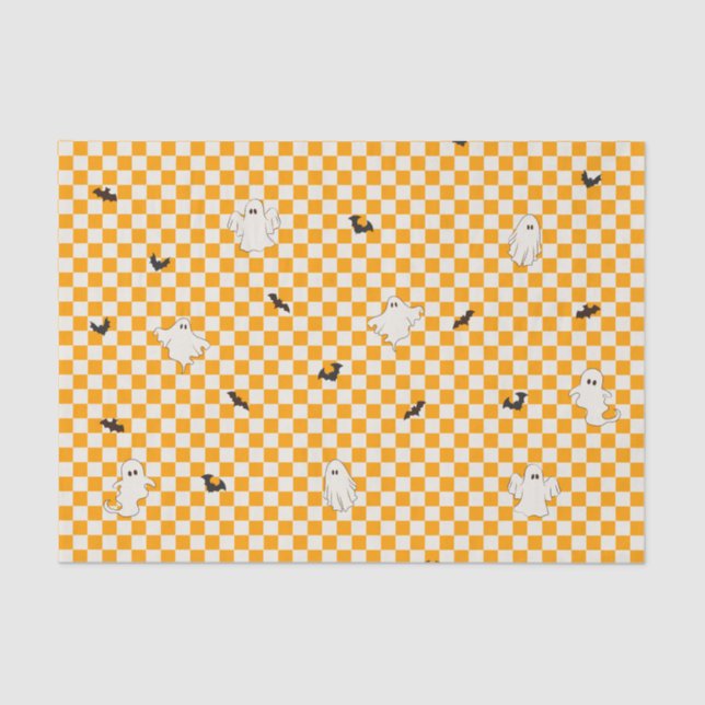 Papel De Seda Cute Spooky Ghost Halloween Adolescente Cumpleaños (Anverso)