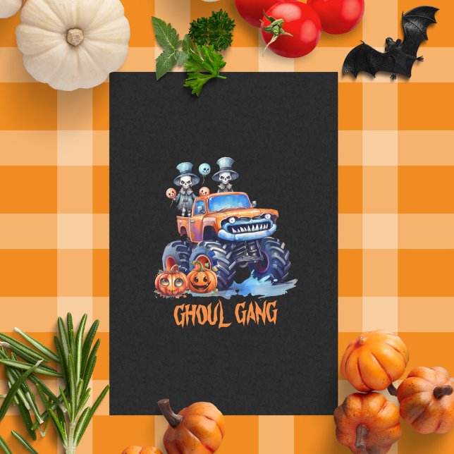 Papel De Seda Cute Spooky Ghoul Gang Skeletons Truck Halloween (Subido por el creador)