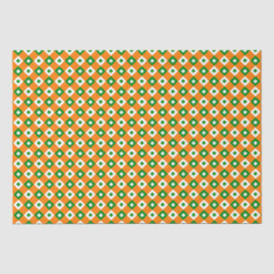 Papel De Seda Cute St Patrick's Lucky Clover Green Naranja Plaid