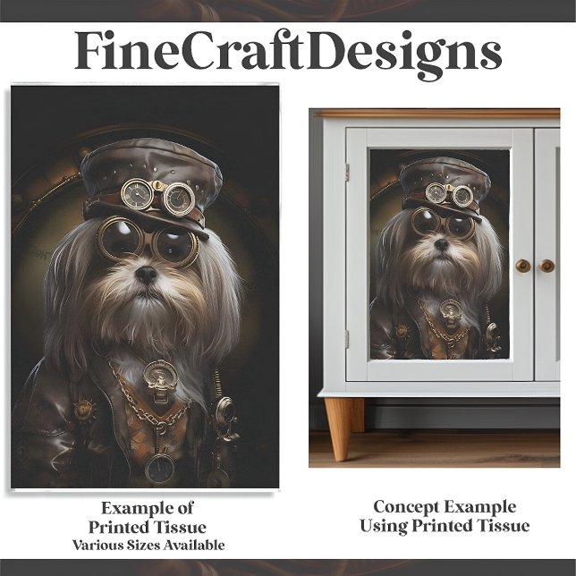 Papel De Seda Cute Steampunk Shih Tzu Pintar Perro D4R Decoupage (Subido por el creador)