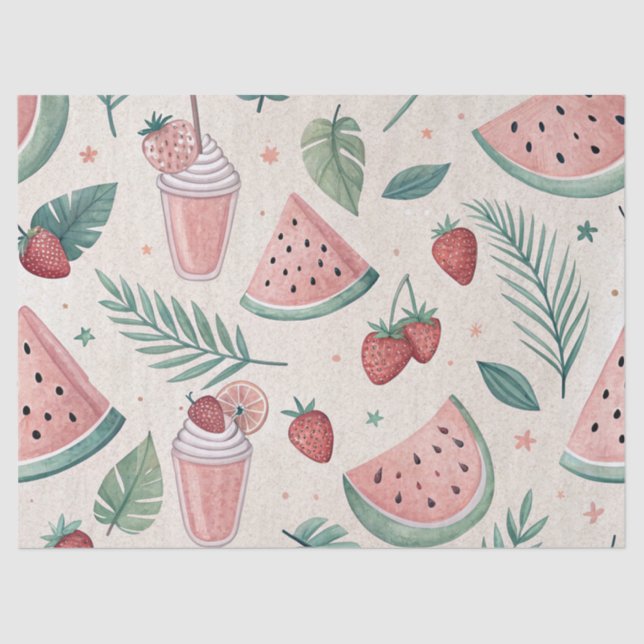 Papel De Seda Cute Summery Tissue Paper (Anverso)