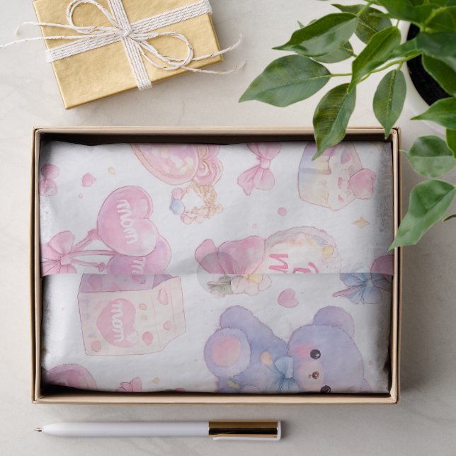 Papel De Seda Cute Teddy Bear Mamá Clipart Bundle | Pastel Acuar (Regalo )
