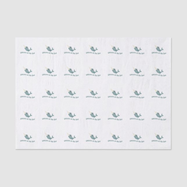 Papel De Seda Cute Unicornio del Mar (Anverso)