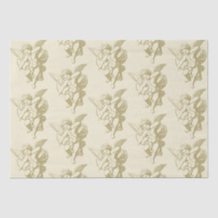 Papel De Seda Cute Vintage Gold Beige Cupido Angel
