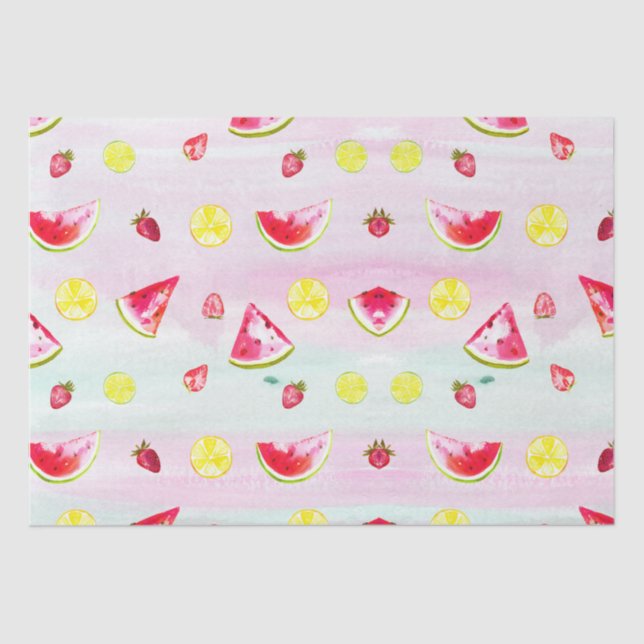 Papel De Seda Cute Watermelon Summer Fruit Baby Shower (Anverso)