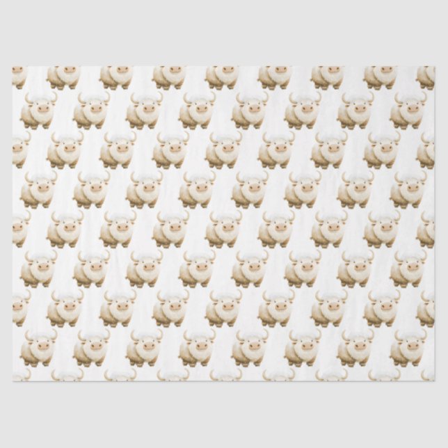 Papel De Seda Cute Winter Arctic Cow (Anverso)