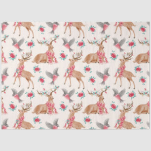 Papel De Seda Cute Woodland Animals Christmas Tissue Paper