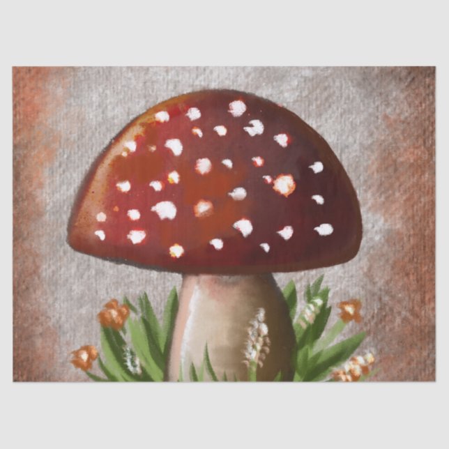 Papel De Seda Cute Woodland Mushroom Tissue Paper (Anverso)
