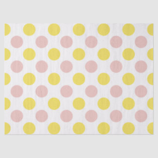 Papel De Seda Cute Yellow and Pink Polka Dot 