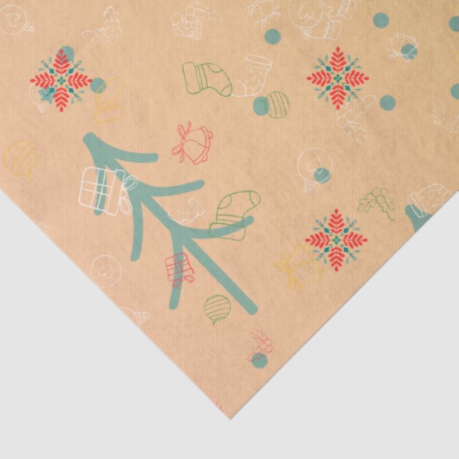 Papel De Seda Cute Yellow Christmas (Detalle)