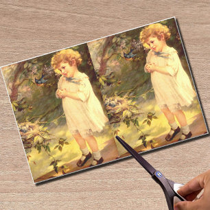 Papel De Seda Cutie victoriana con pájaros