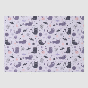 Papel De Seda Cuto gato de Halloween morado