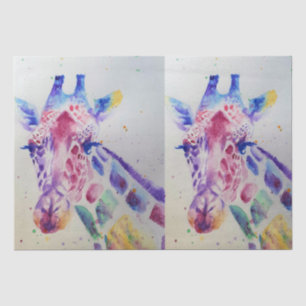 Papel De Seda Cuto Giraffe Zoo Patrón animal Watercolor