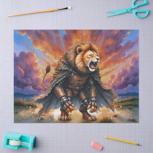 Papel De Seda Cyber Lion of the Wastelands  (Artesanía)