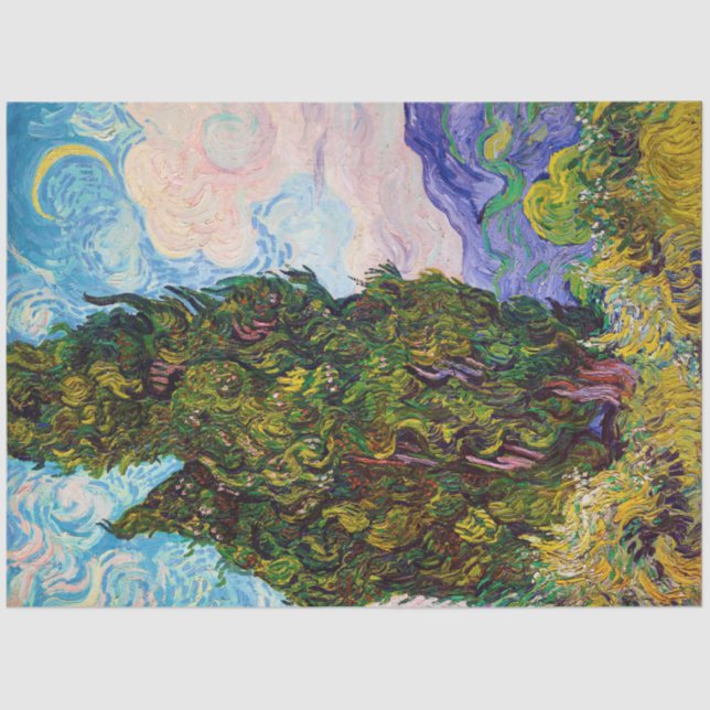 Papel De Seda Cypresses, Van Gogh (Anverso)