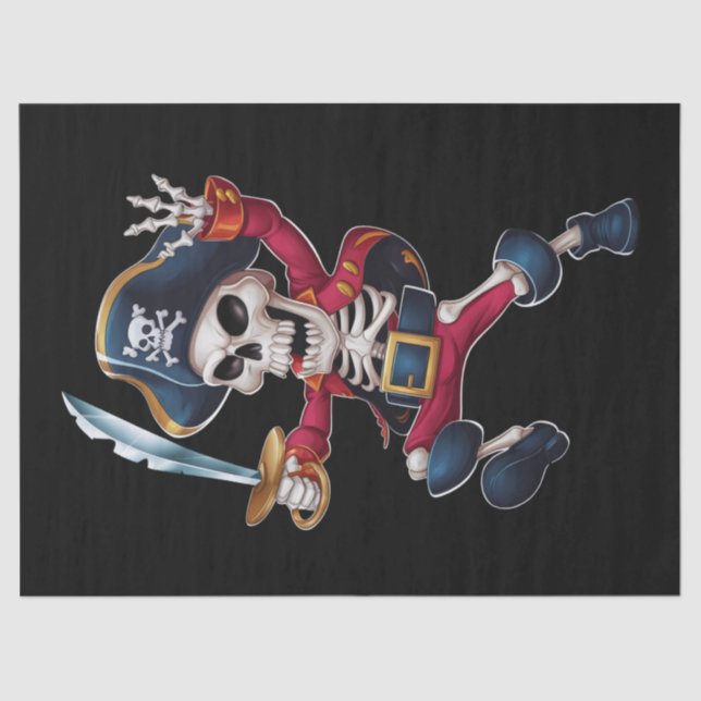 Papel De Seda Dabbing Skeleton Pirate Niños Halloween Jolly Roge (Anverso)