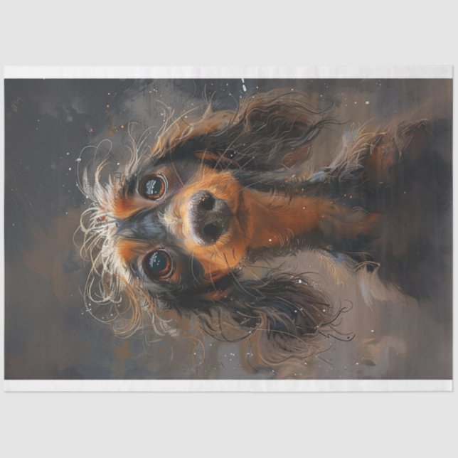 Papel De Seda Dachshund Buddy Wigglesworth Dog Decoupage (Anverso)