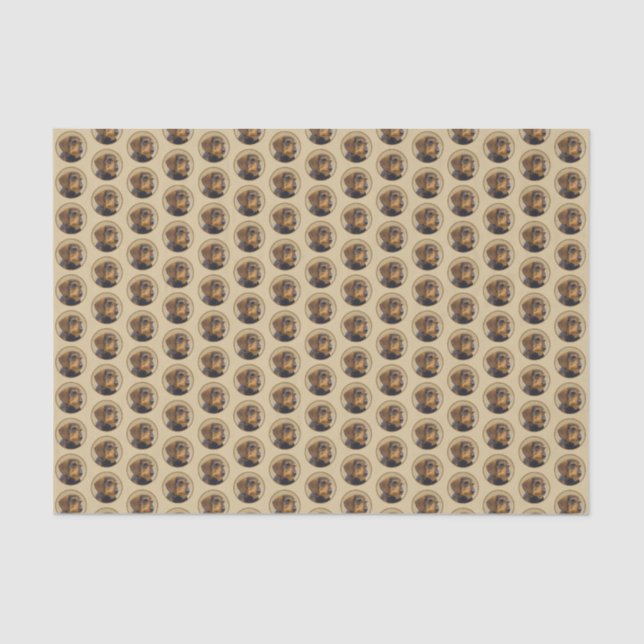 Papel De Seda Dachshund (Cabezal alambrada) Pintura original de  (Anverso)