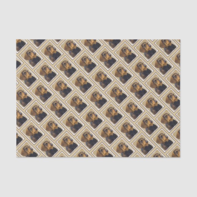 Papel De Seda Dachshund (Cabezal alambrada) Pintura original de  (Anverso)