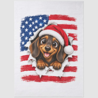 Papel De Seda Dachshund de Navidad americano