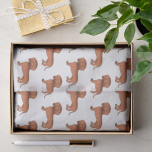 Papel De Seda Dachshund de pelaje liso rojo Patrón de perro lind