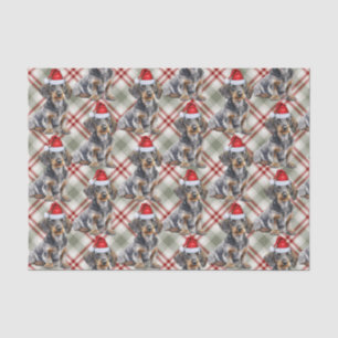 Papel De Seda Dachshund de pelo duro Santa Perro Cuadros Navidad